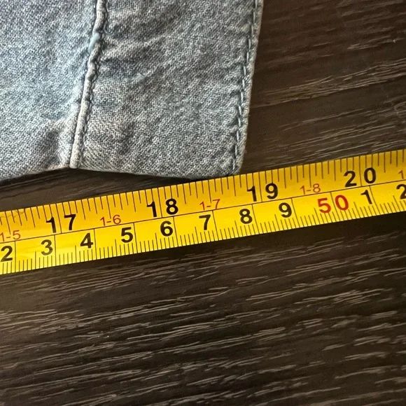 👑NWOT Triarchy Light Blue Button Up Denim Shirt XS - Picture 10 of 10